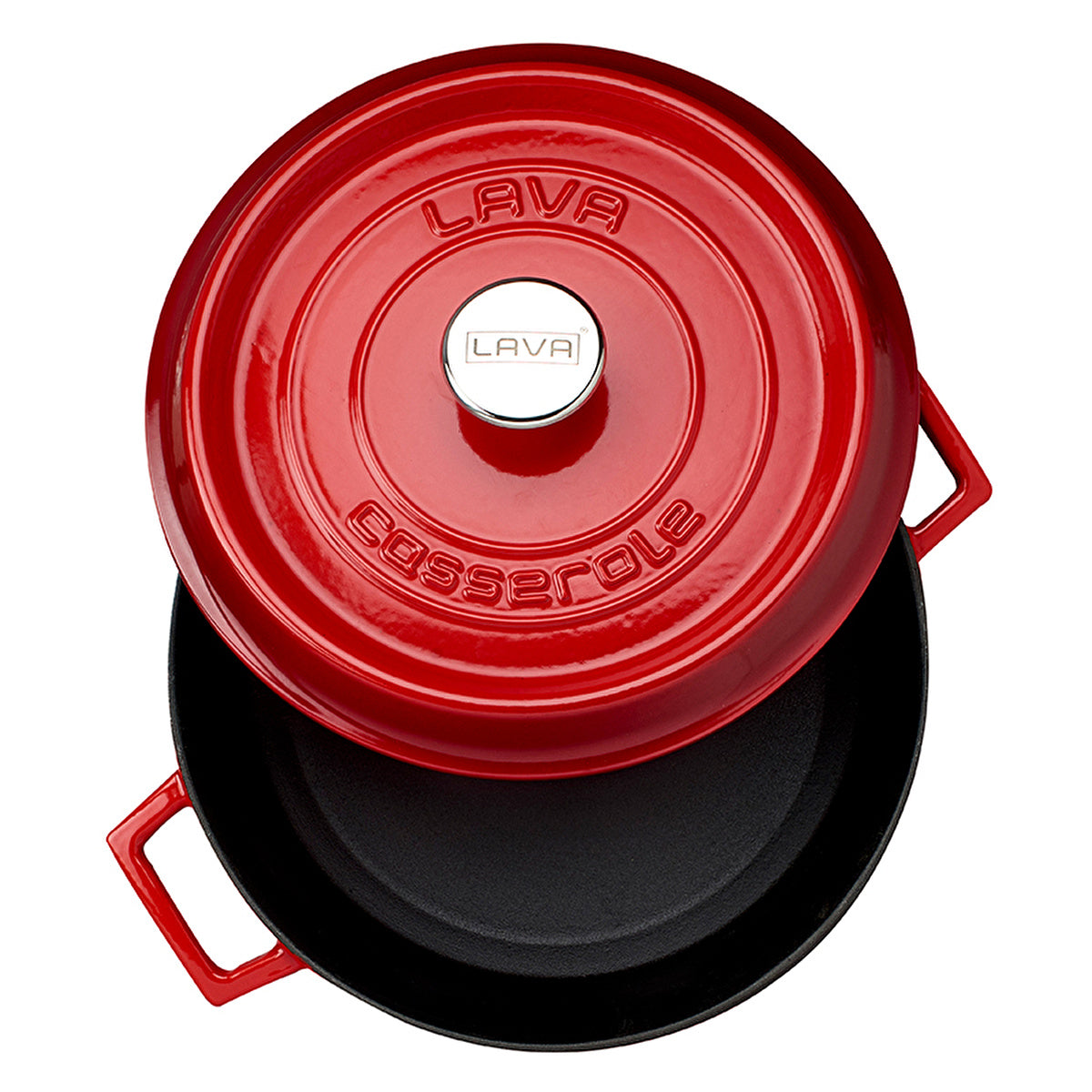 Lava Red Round Casserole 28Cm - Cast Iron Cookware | Durable Design - Image 3